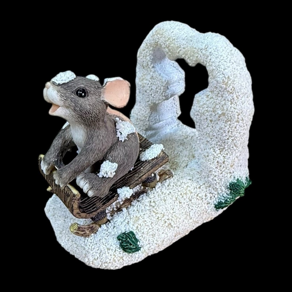 Charming Tails Sledding Mouse Dashing Through The Snow Fitz & Floyd 87/624‎